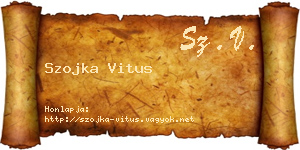 Szojka Vitus névjegykártya